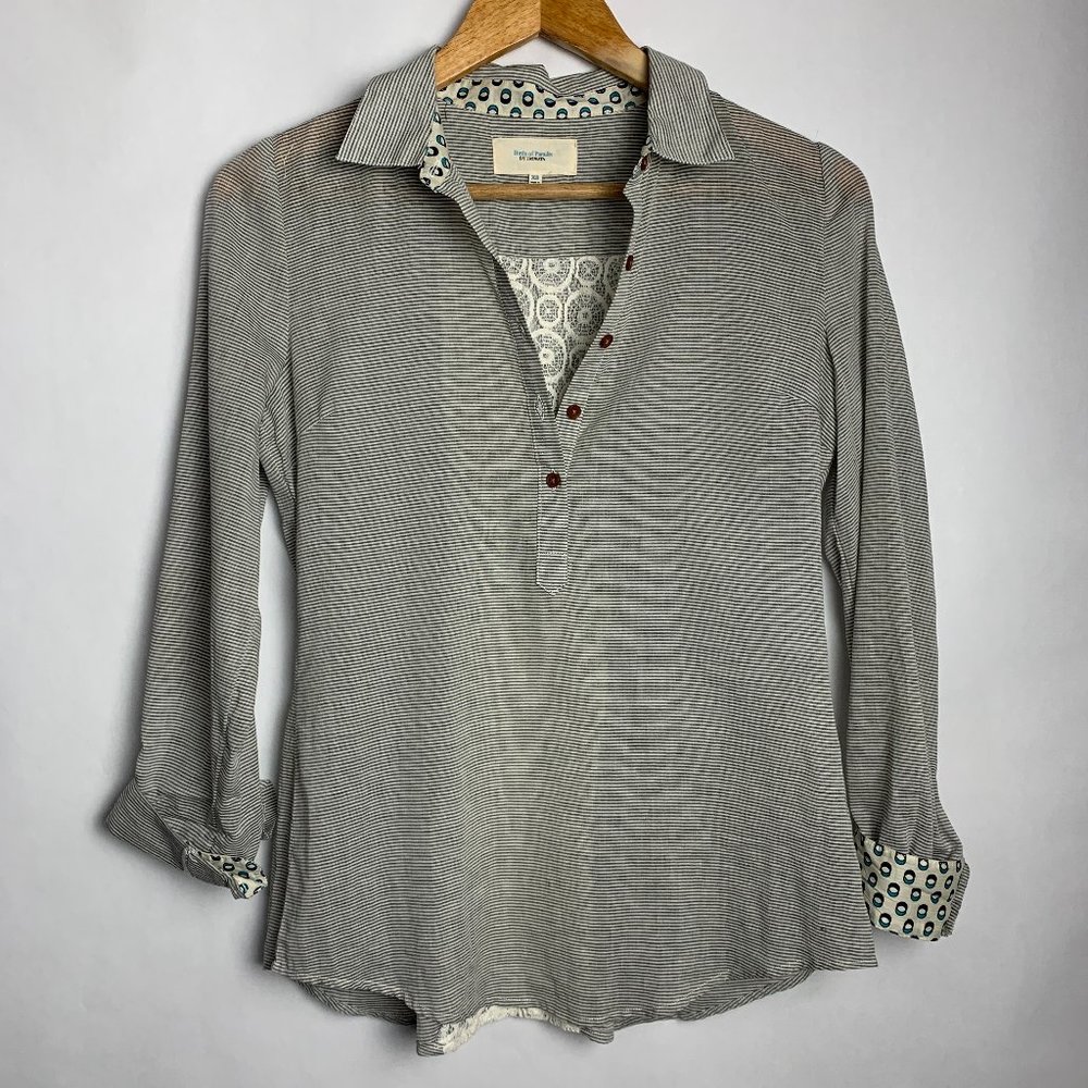 Birds of Paradise Trovata Lace Back Blouse Anthro